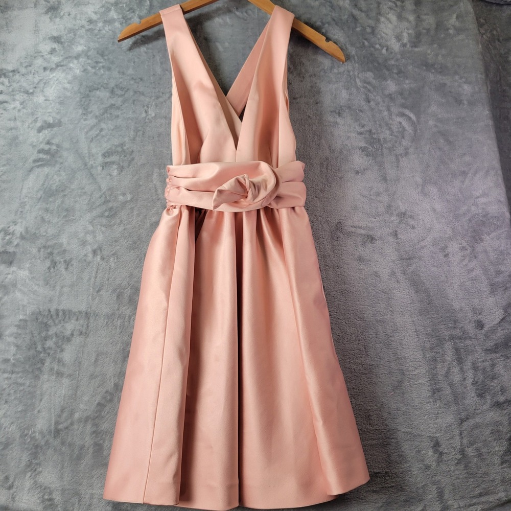 Rachel Zoe Beck Rose Pink V-Neck Tie Waist Fit & Flare Cocktail Dress Size 8 NEW